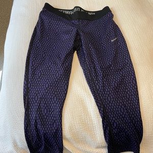 Nike dry fit running leggings purple and black
